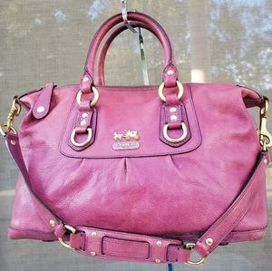 Coach Madison Sabrina Handbag 12937 Purple Leather Satchel Shoulder Bag